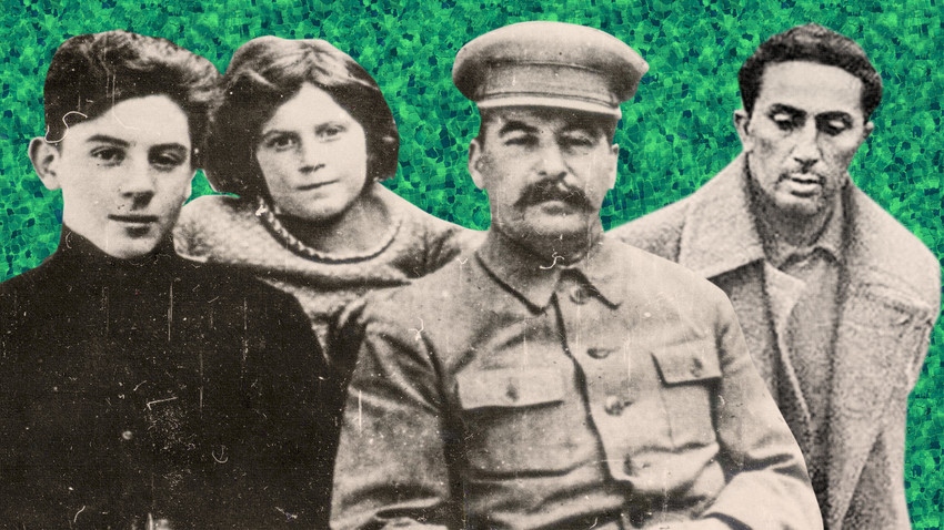 Joseph Stalin (đội mũ) và các con của mình (từ trái qua): Vasily, Svetlana, Yakov. Ảnh: Getty, Global Look Express.