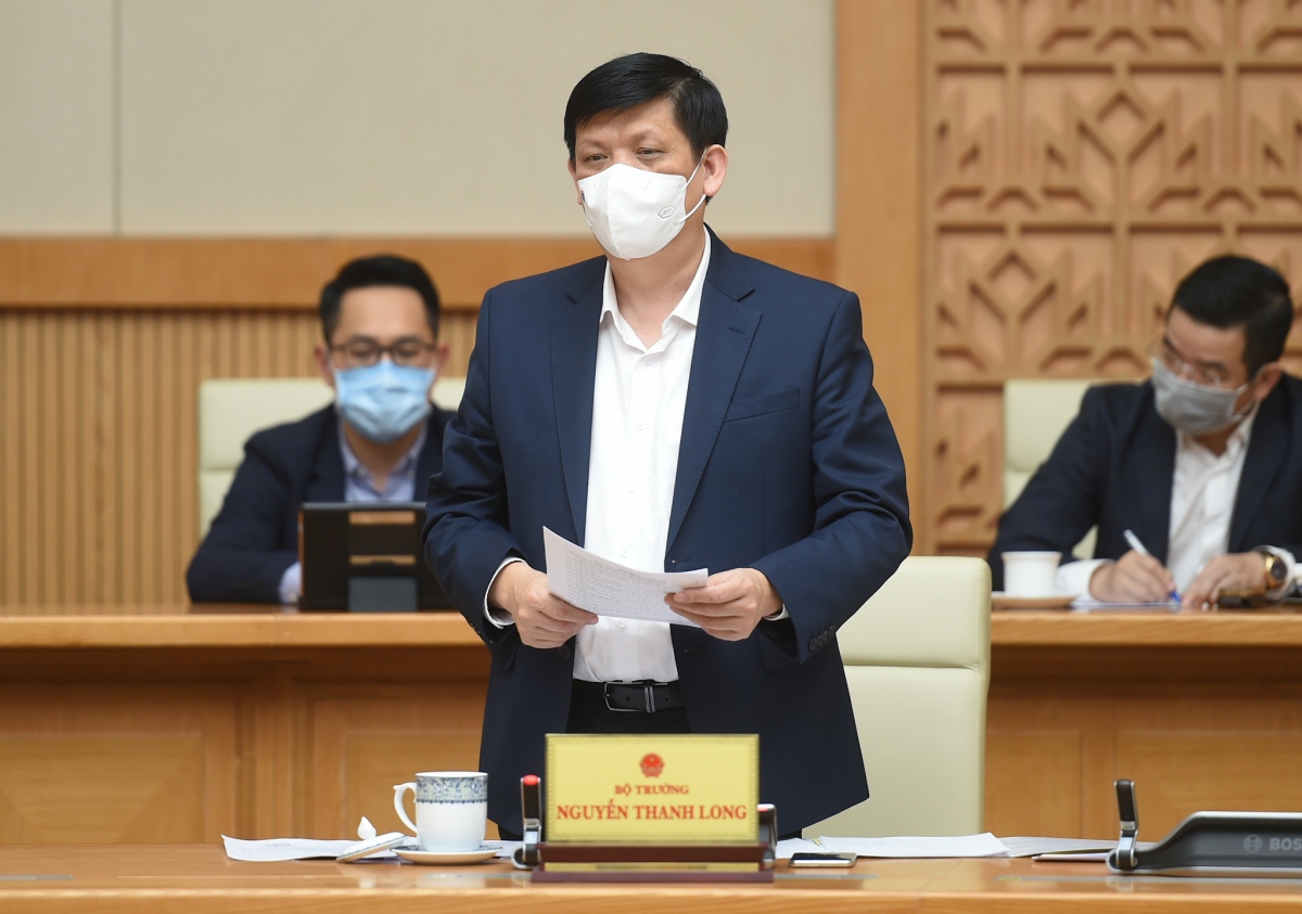 Bộ trưởng Bộ Y tế Nguyễn Thanh Long phát biểu tại cuộc họp. - Ảnh: VGP