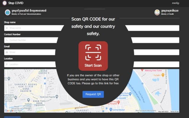 Campuchia sử dụng hệ thống QR Code “ Stop Covid” để kiểm soát những nơi đông người