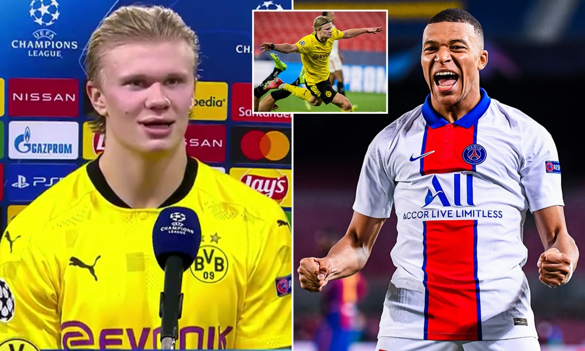 pha ky luc champions league, erling haaland gui loi cam on mbappe hinh anh 1