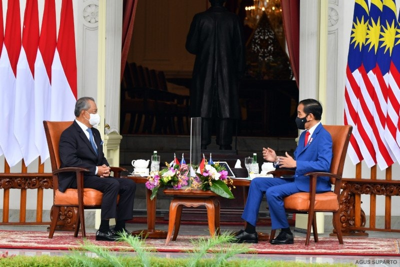 Thủ tướng Malaysia, Tan Sri Muhyiddin Yassin và Tổng thống Indonesia, Joko Widodo (phải). Nguồn: AntaraFoto