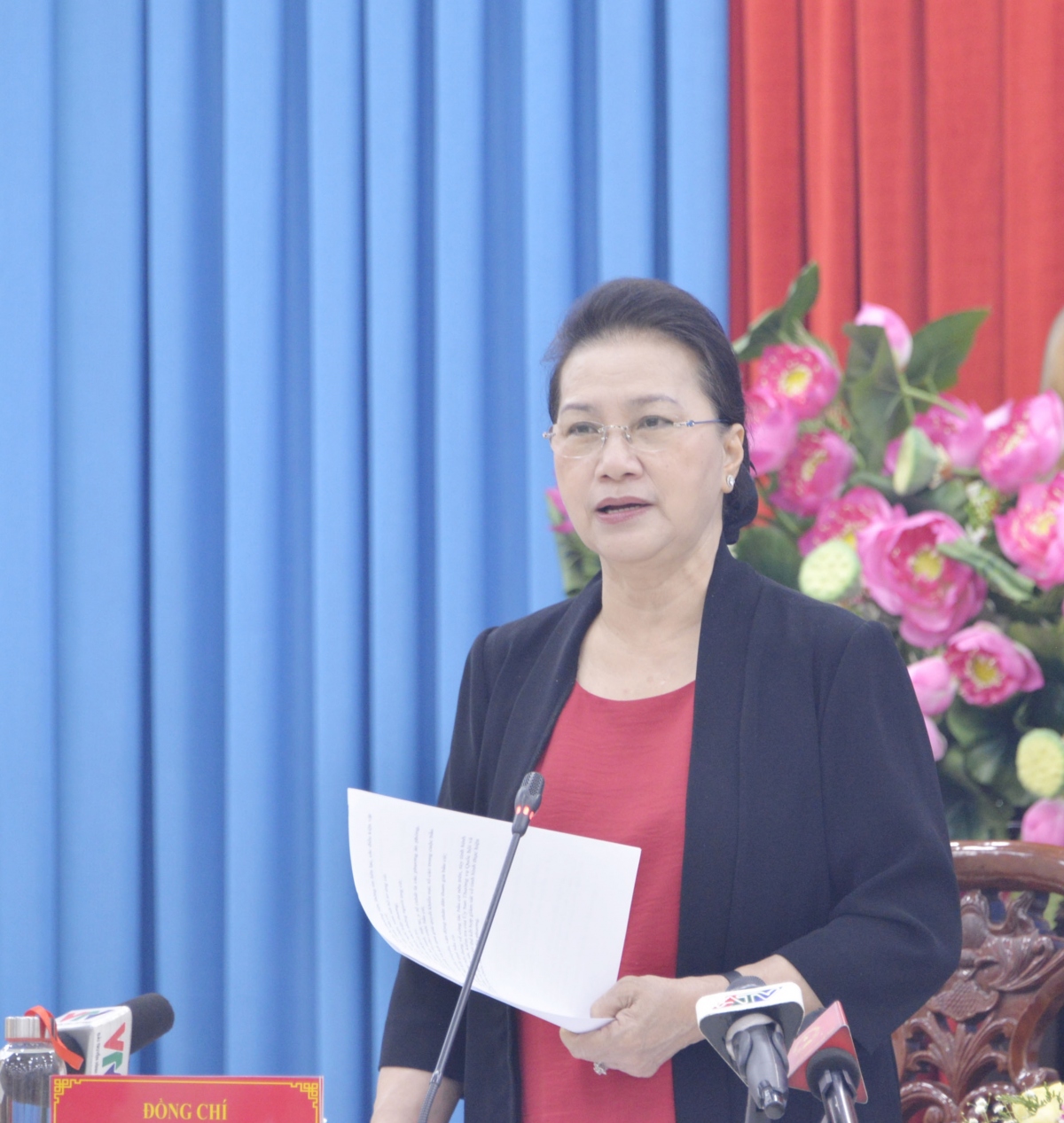 Chủ tịch Quốc hội Nguyễn Thị Kim Ngân phát biểu tại buổi làm việc.