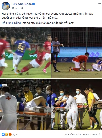 BLV Anh Ngọc gửi lời chúc tốt đẹp nhất với Hùng Dũng./.