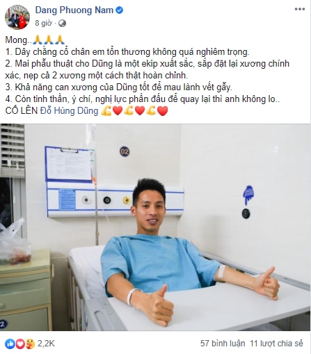 Cựu cầu thủ Đặng Phương Nam tin rằng Hùng Dũng sẽ trở lại.