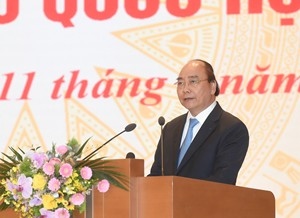 Thủ tướng nguyễn Xuân Phúc phát biểu tại hội nghị. (Ảnh: VGP)