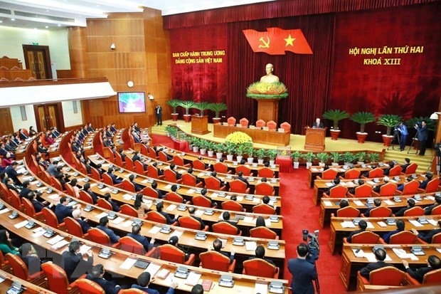 At the closing session of the 13th Party Central Committee's second plenum (Photo: VNA)