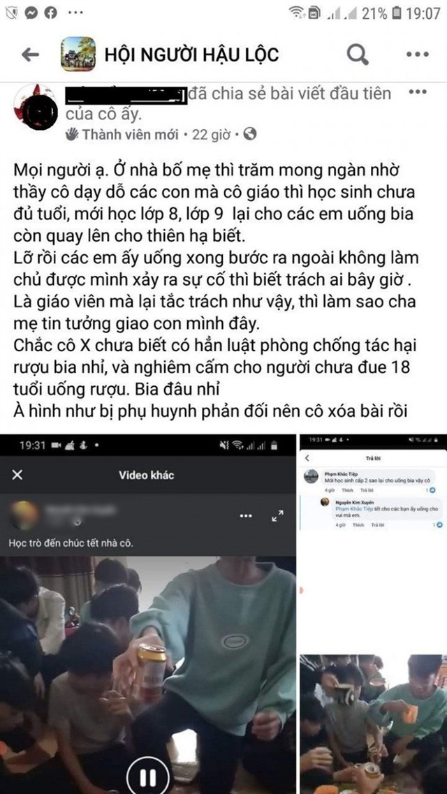 Cô giáo cổ vũ học sinh uống bia, đăng lên mạng có thể bị xử phạt đến 20 triệu đồng