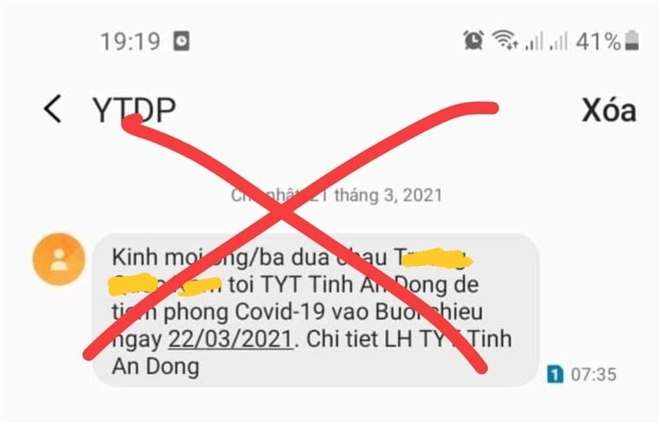 xuat hien tin gia thong bao nguoi dan di tiem phong covid-19 o quang ngai hinh anh 1