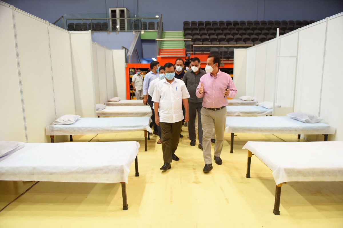 Thủ hiến New Delhi Arvind Kejriwal kiểm tra 2 bệnh viện dã chiến tại Tổ hợp thể thao Yamuna vf khu làng Vận động viên của Đại hội Thể thao Khối Thịnh vượng chung (ANI)
