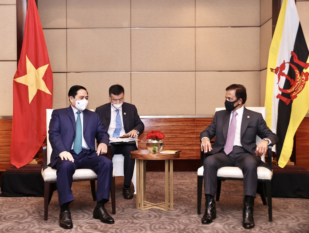 Thủ tướng Phạm Minh Chính hội kiến Quốc Vương Brunei Haji Hassanal Bolkiah.