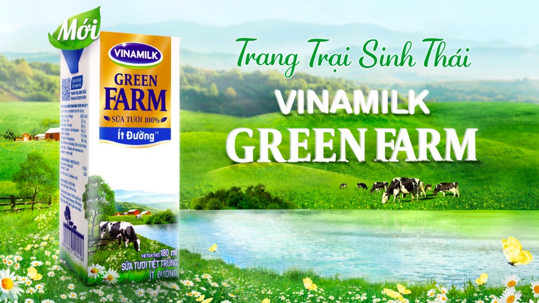 Sữa tươi từ Trang Trại Sinh Thái Vinamilk Green Farm.