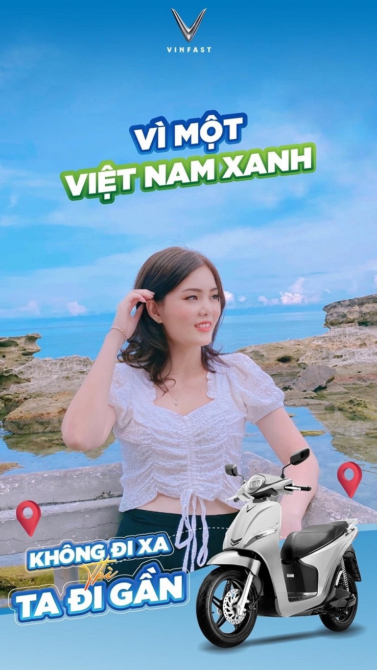 Chỉ cần “Sống xanh” thì đâu đâu quanh ta cũng đều đẹp tuyệt với. Slogan dự thi của thí sinh này cũng chính là mục tiêu hướng đến của thương hiệu xe máy điện VinFast.