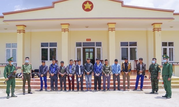 The men arrested in Dien Bien for involvement in illegal exit