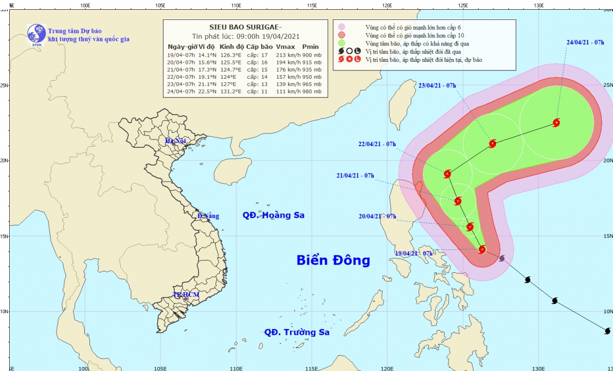 Super typhoon Surigae forecast to weaken from April 20