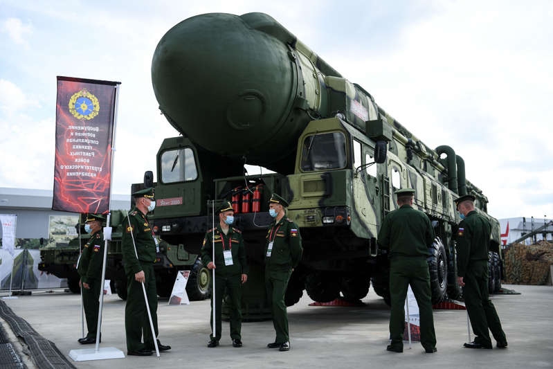Hệ thống tên lửa đạn đạo liên lục địa Topol của Nga ngày 23/8/2020. Ảnh: AFP