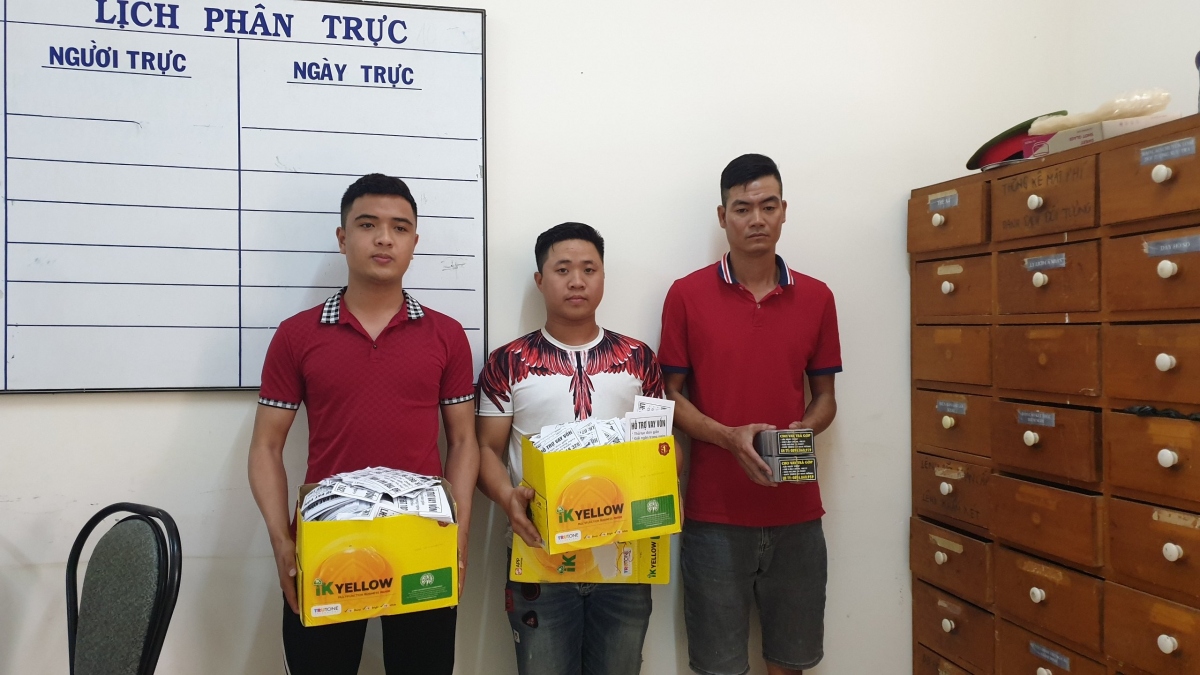 3 đối tượng tại cơ quan công an.