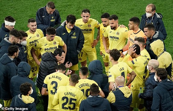 Sự quyết tâm của các cầu thủ Villarreal. (Ảnh: Getty).