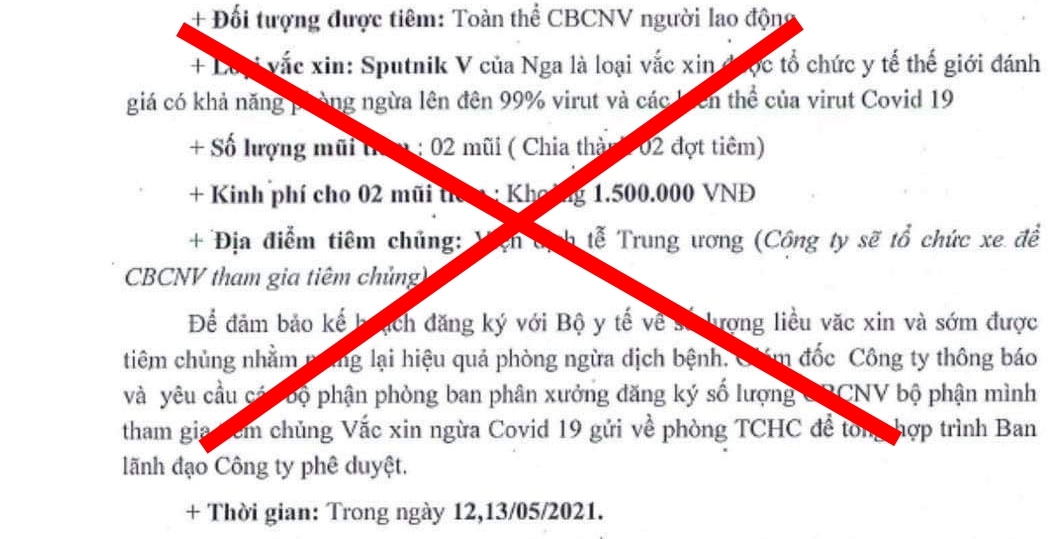 Bộ Y tế: Tiêm dịch vụ vaccine COVID-19 là "fake news"