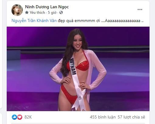 lan ngoc va dan nghe si viet khen ngoi, dong vien khanh van tai miss universe hinh anh 3