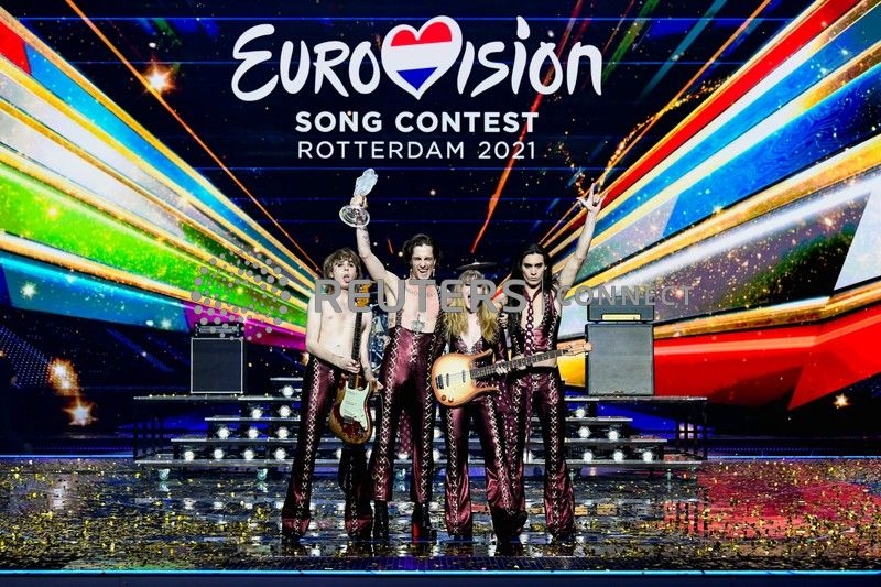 ban nhac maneskin chien thang trong cuoc thi eurovision 2021 hinh anh 1