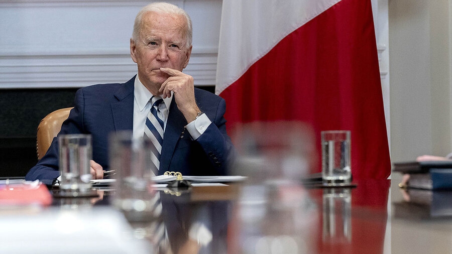 Tổng thống Joe Biden trong một cuộc họp trực tuyến tại Nhà Trắng ngày 1/3/2021. Ảnh: AP