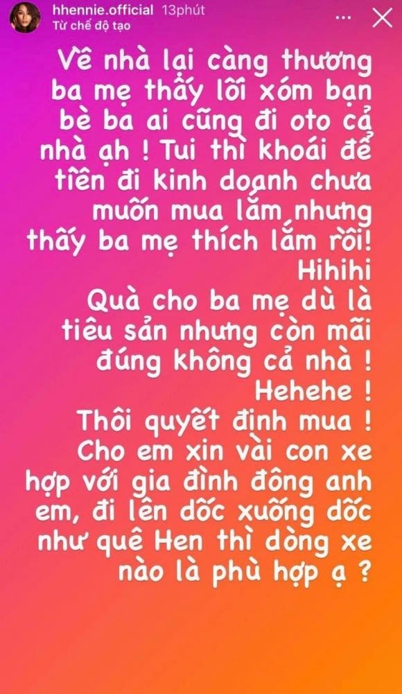 het xay nha tien ty, hoa hau h hen nie tiep tuc mua xe hoi tang ba me hinh anh 1