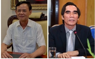 Thứ trưởng Thường trực Bộ Nông nghiệp và Phát triển nông thôn Hà Công Tuấn (trái) và Thứ trưởng Bộ Kế hoạch và Đầu tư Nguyễn Văn Trung nghỉ hưu từ 1/5/2021. (Ảnh: VGP)