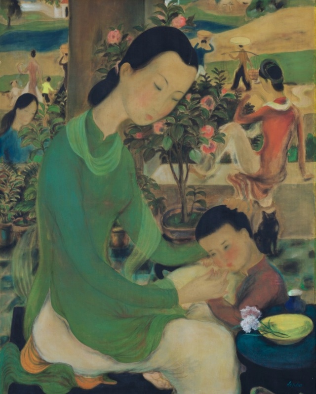 A notable piece created by Le Pho entitled Đời sống gia đình (Family Life) during the 1937 - 1939 period goes for HKD9.1 million on April 2, 2017.