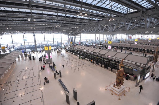 Sân bay Suvarnabhumi ở thủ đô Bangkok, Thái Lan ngày 16/3/2020. Ảnh: Tân hoa xã