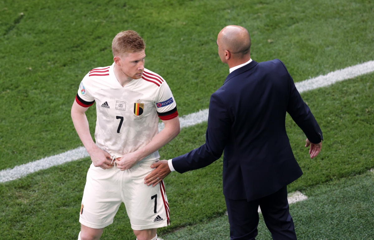 De Bruyne không phải đeo mặt nạ như dự đoán ban đầu, sau khi bị gãy xương mũi, tổn thương hốc mắt vì pha va chạm với Rudiger ở chung kết Champions League. (Ảnh: Reuters)
