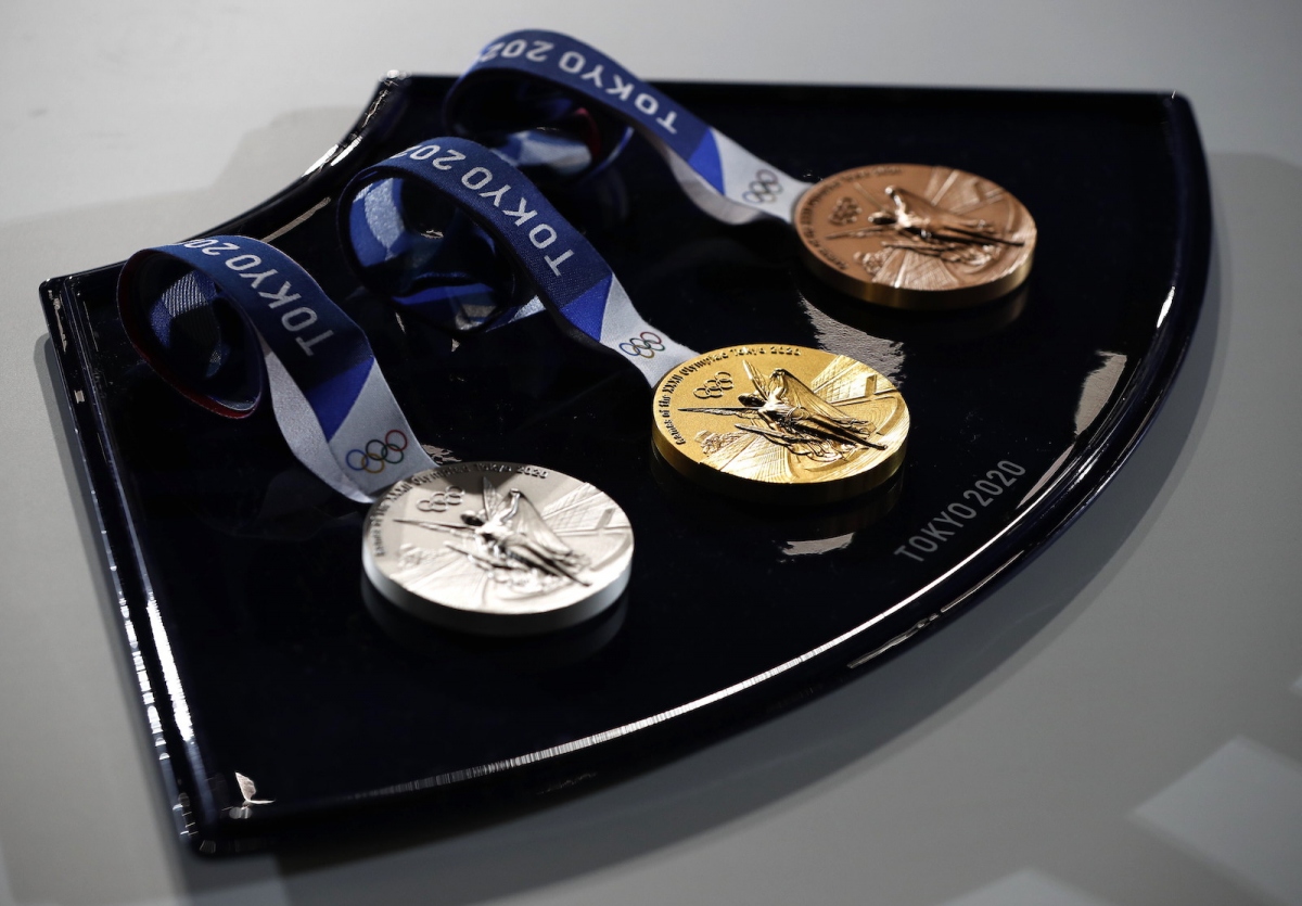 Khay đựng huy chương Olympic (Ảnh: Japantoday)