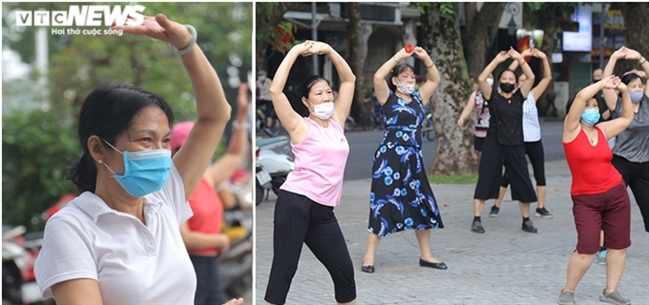 hanoians abide by anti-pandemic measures as outdoor activities resumed picture 3 hanoians abide by anti-pandemic measures as outdoor activities resumed picture 3