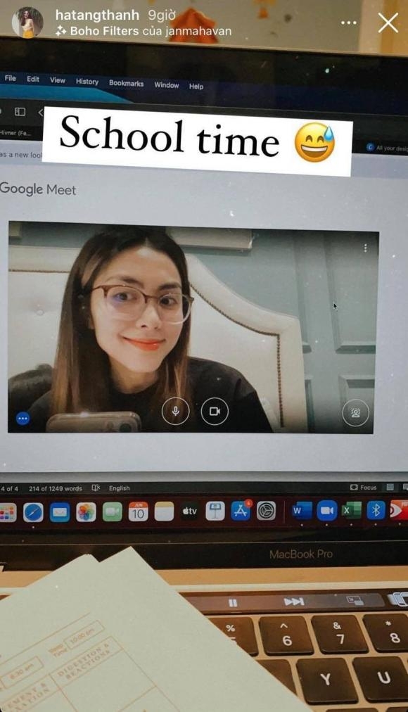 Chuyện showbiz: Tăng Thanh Hà khoe nhan sắc ấn tượng khi học online lúc nửa đêm