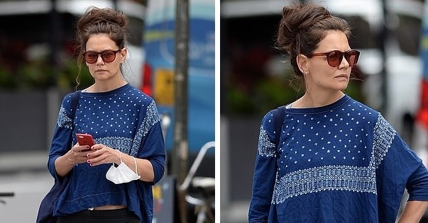 Katie Holmes để mặt mộc, không đeo khẩu trang ra phố trong thời điểm dịch bệnh