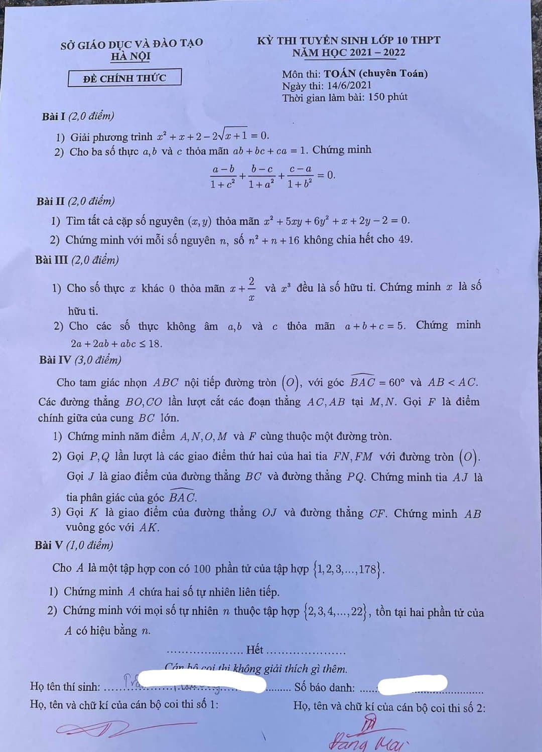 De toan vao lop 10 truong chuyen cua ha noi Da so thi sinh se chi dat tu 5-6 diem hinh anh 1