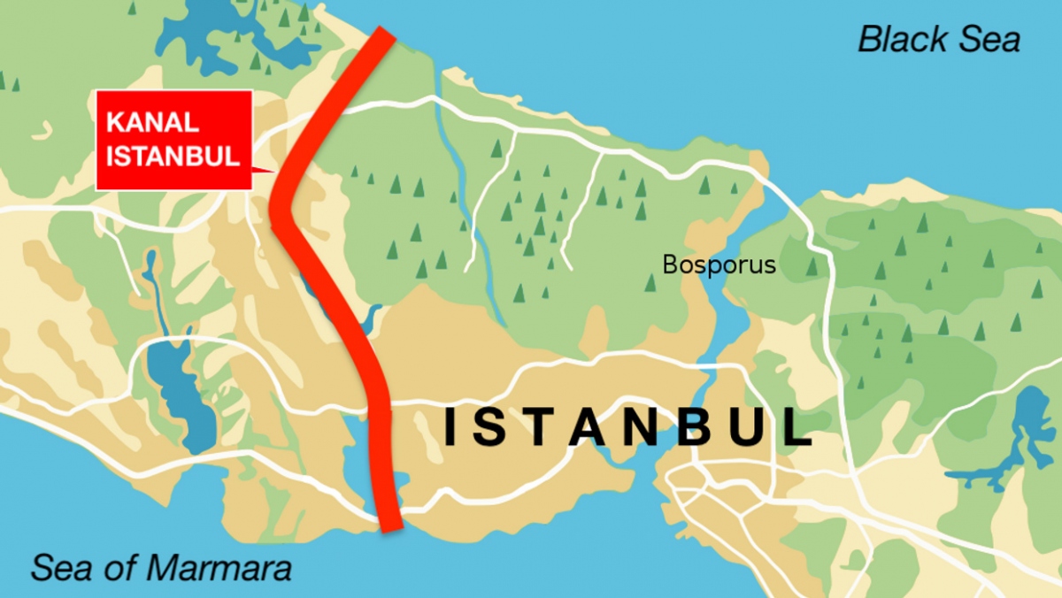 Dự án Kênh Istanbul sẽ kết nối Biển Đen ở phía Bắc Istanbul với biển Marmara. Ảnh: Big Think
