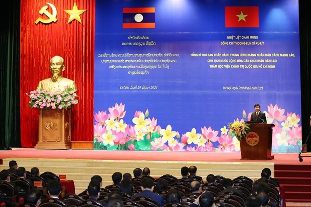 top lao leader visits ho chi minh national academy of politics picture 1