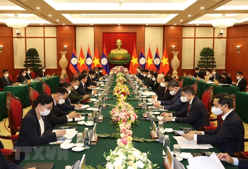 welcome ceremony for top lao leader in hanoi picture 9