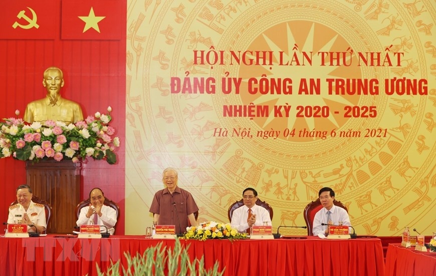 Tổng Bí thư Nguyễn Phú Trọng và các đại biểu dự hội nghị. Ảnh: Trí Dũng/TTXVN