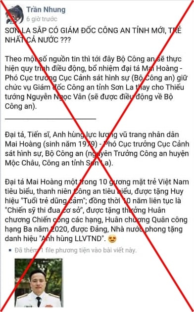 thong tin son la sap co giam doc cong an tinh moi la sai su that hinh anh 1