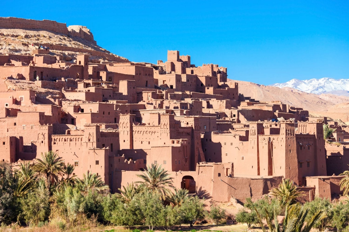 Ait Ben-Haddou of Morocco is a traditional southern Morocco earthen village made from clay bricks. The village is situated in a valley near to the Atlas Mountains, 32 miles from the bustling film capital of Morocco. (Photo: saiko3p / shutterstock.com)