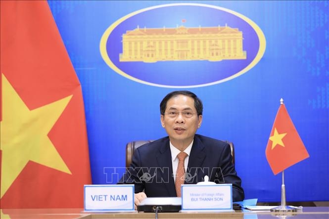 Vietnamese FM Bui Thanh Son speaks at the conference