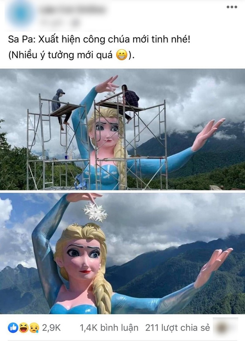 Bức tượng nữ hoàng băng giá Elsa mới được chia sẻ trên mạng xã hội.