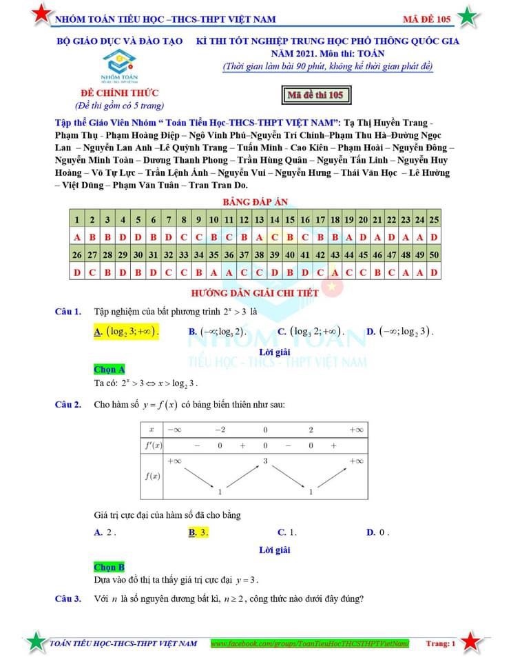 huong dan giai chi tiet va dap an mon toan tot nghiep thpt 2021 hinh anh 1