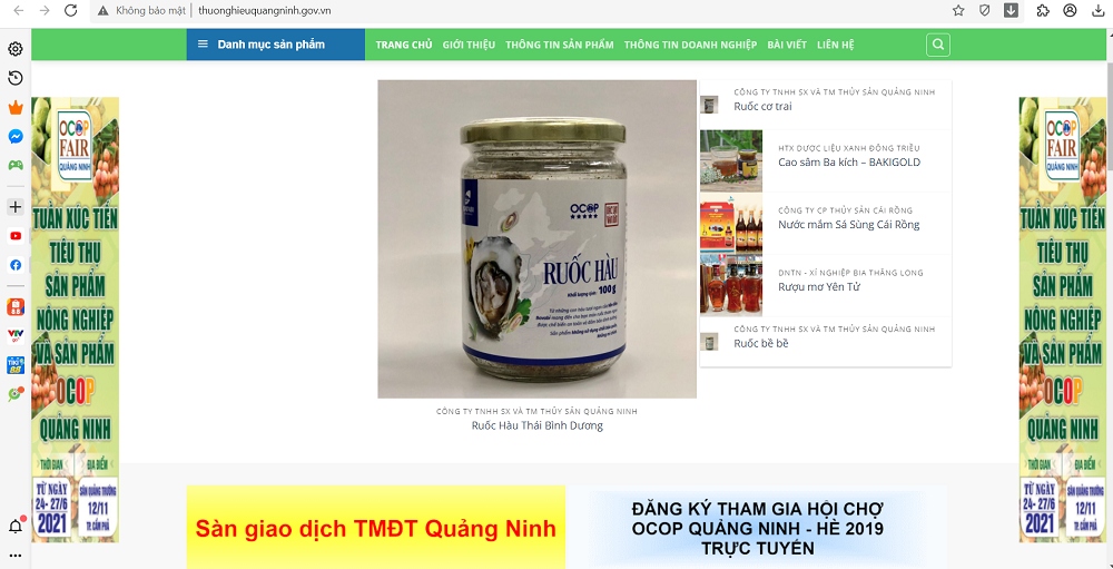 Sở Công Thương tỉnh Quảng Ninh đã củng cố các website giới thiệu, bán hơn 250 sản phẩm OCOP của khoảng 70 doanh nghiệp, HTX trên địa bàn