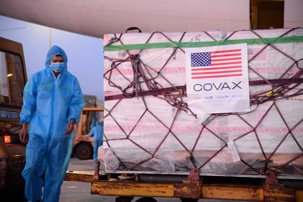 A batch of Moderna COVID-19 vaccine supported by the US Government at Noi Bai International Airport in Hanoi on July 10. (Photo credit: WHO)