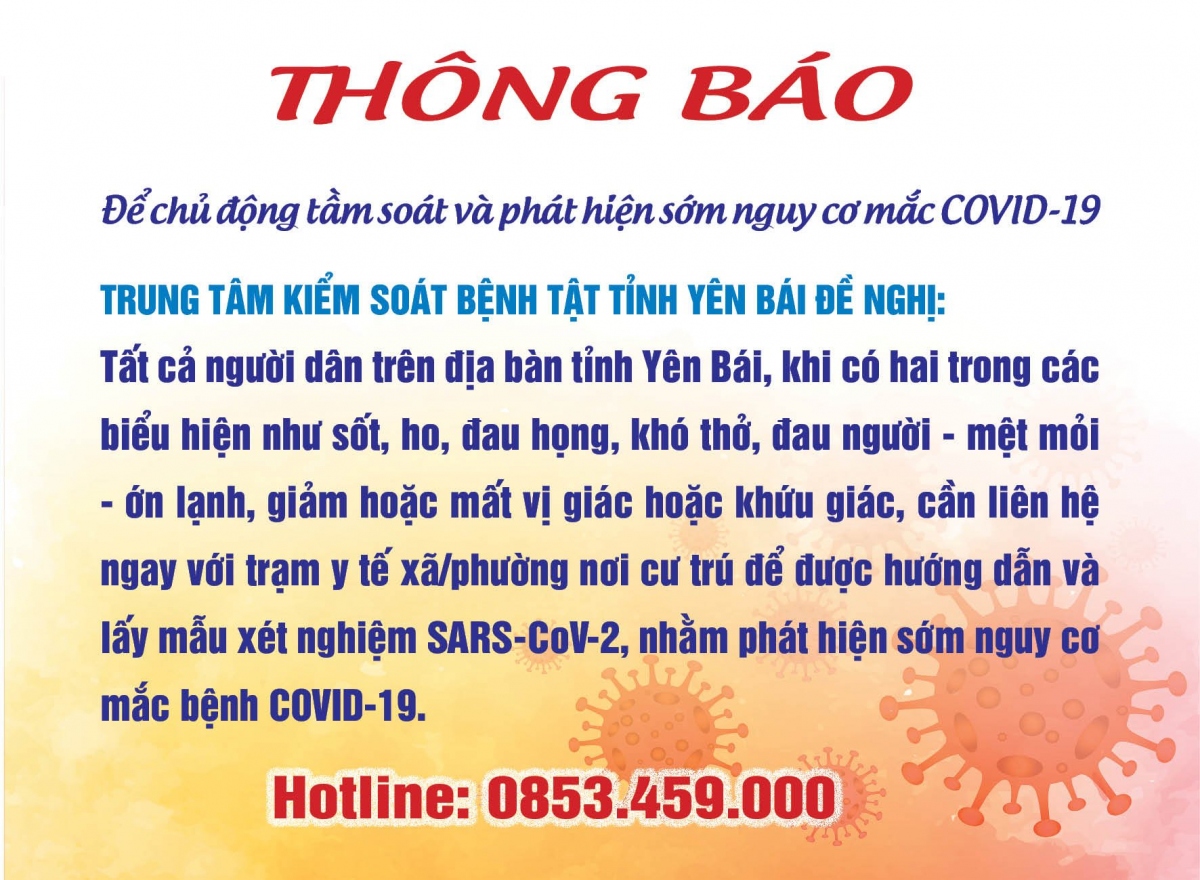 yen bai de nghi nguoi dan neu ho, sot... phai den ngay co so y te de lay mau xet nghiem hinh anh 1