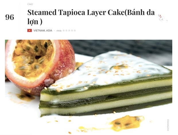 "Banh da heo" of Vietnam is named among top 100 Most Popular Cakes in the world.