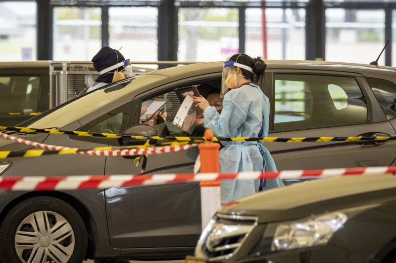 Trung tâm tiêm chủng drive-through đầu tiên của Australia đặt tại một cửa hàng cũ của Bunning ở vùng Melton, bang Victoria. Nguồn Wayne Taylor