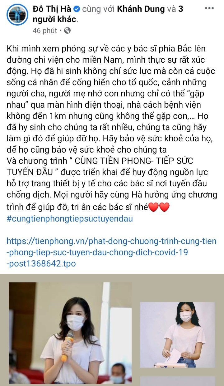 hoa hau Do ha ung ho chuong trinh thien nguyen tiep suc tuyen dau chong dich covid-19 hinh anh 1